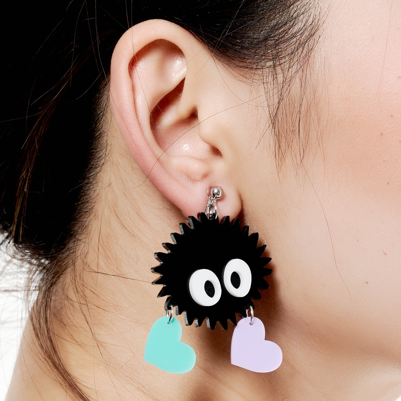 Cartoon Coal Ball Ear Clip/Earrings