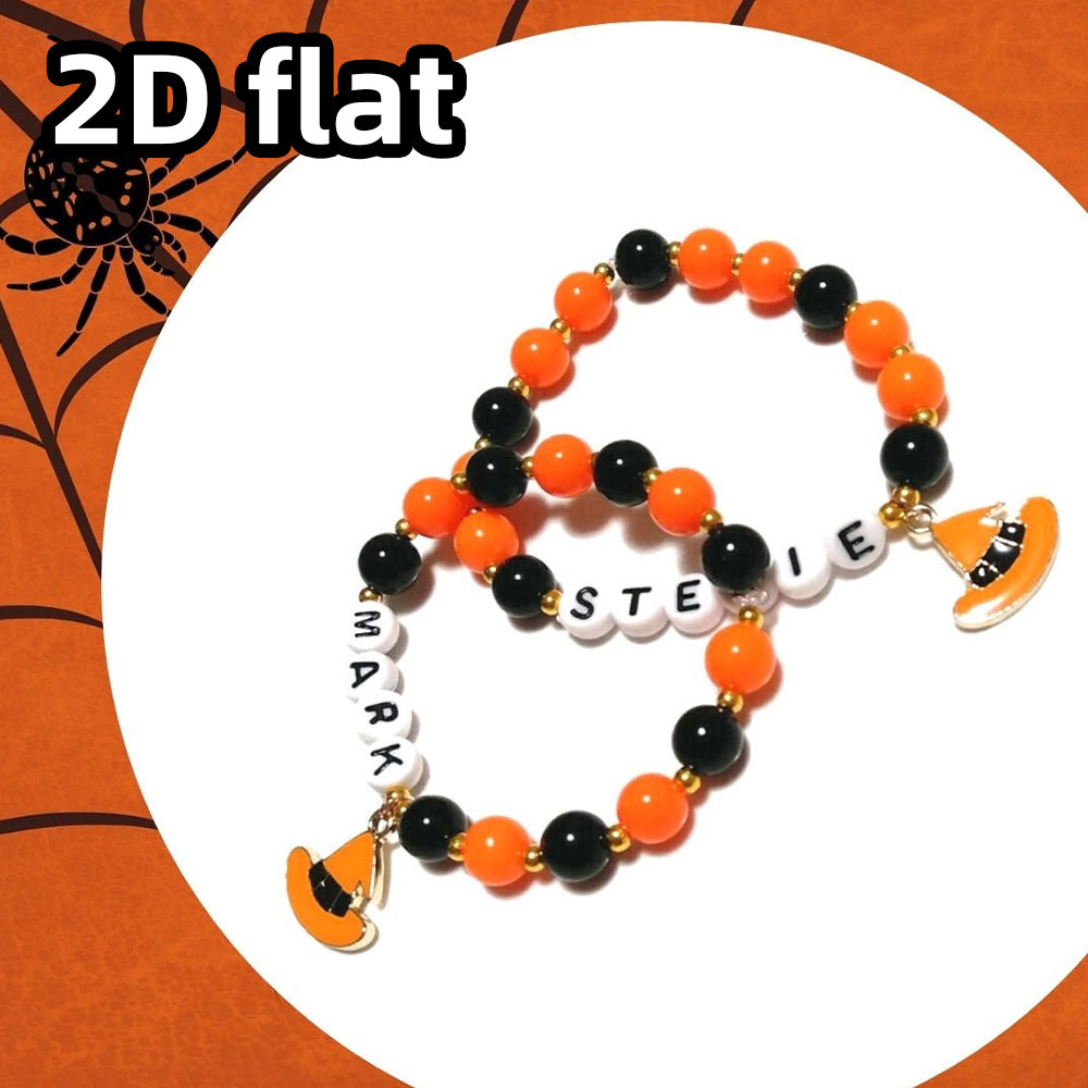 Personalized Halloween Witch Hat Charm Bracelet Spook tacular Accessory