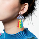 Novelty UFO Rainbow Ear Clip/Earrings