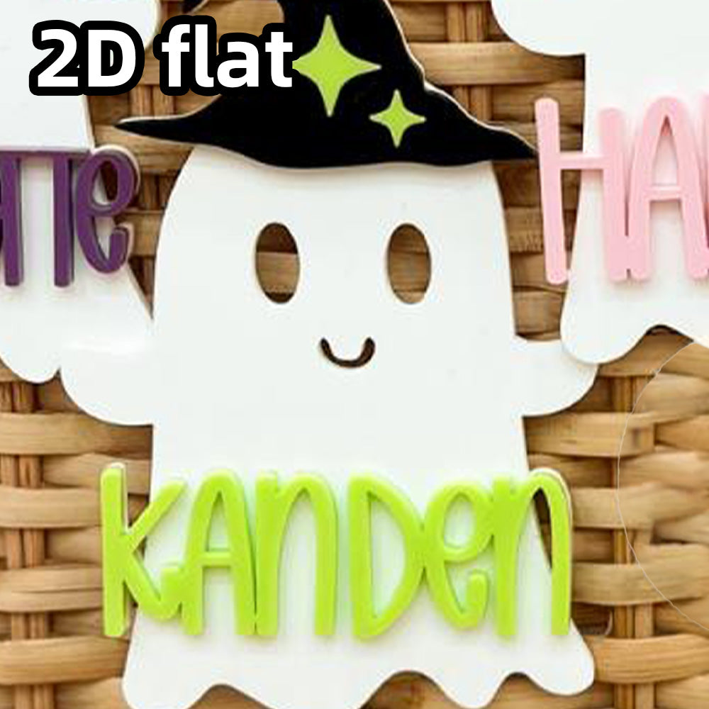 Personalized Witch Ghost Halloween Tag