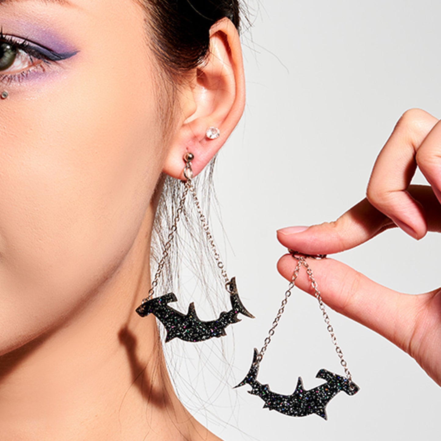 Hanging Hammerhead Shark Ear Clip/Earrings