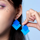 Minimalist Blue Stitching Earrings/Ear Clip