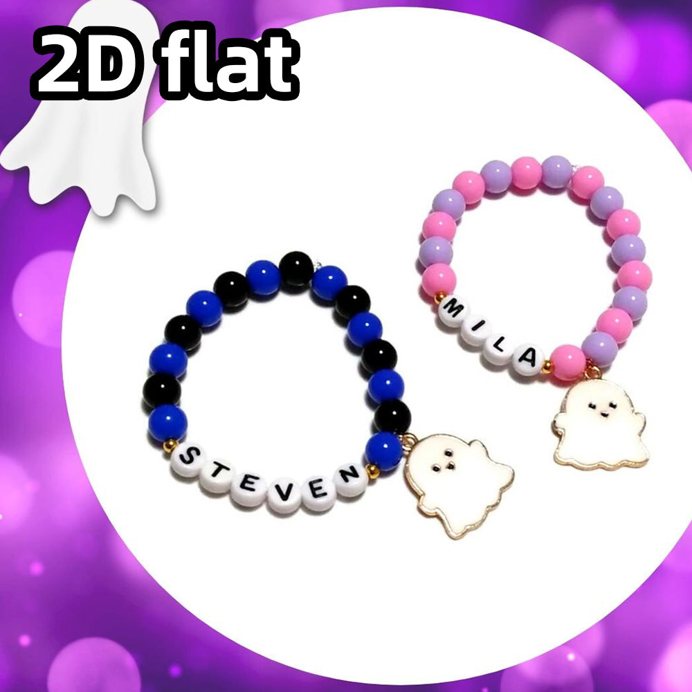 Personalized Halloween Ghost Charm Bracelet