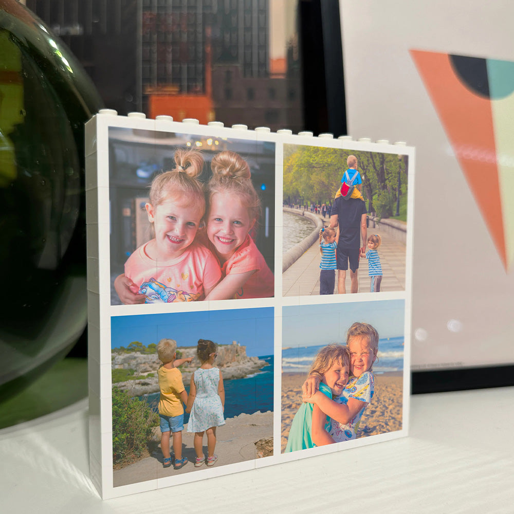 Personalized Medium Square Collage Block, Custom Photo Puzzles