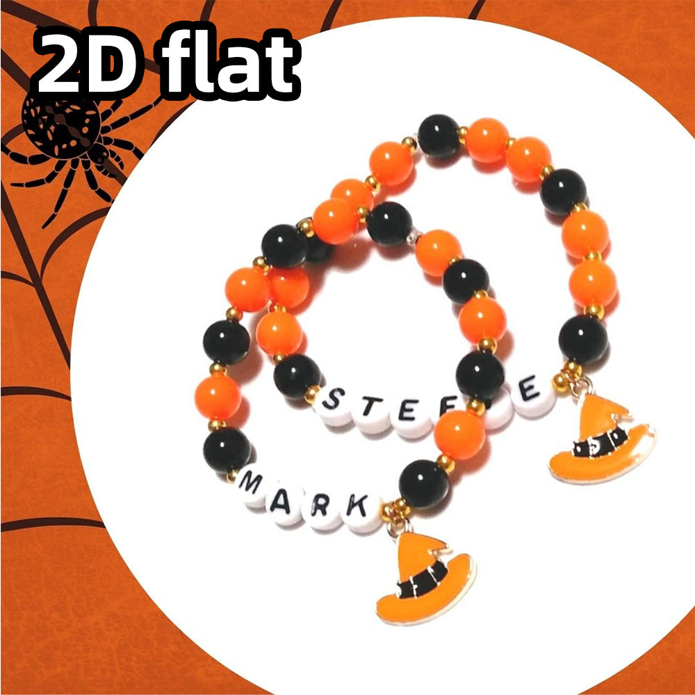 Personalized Halloween Witch Hat Charm Bracelet Spook tacular Accessory