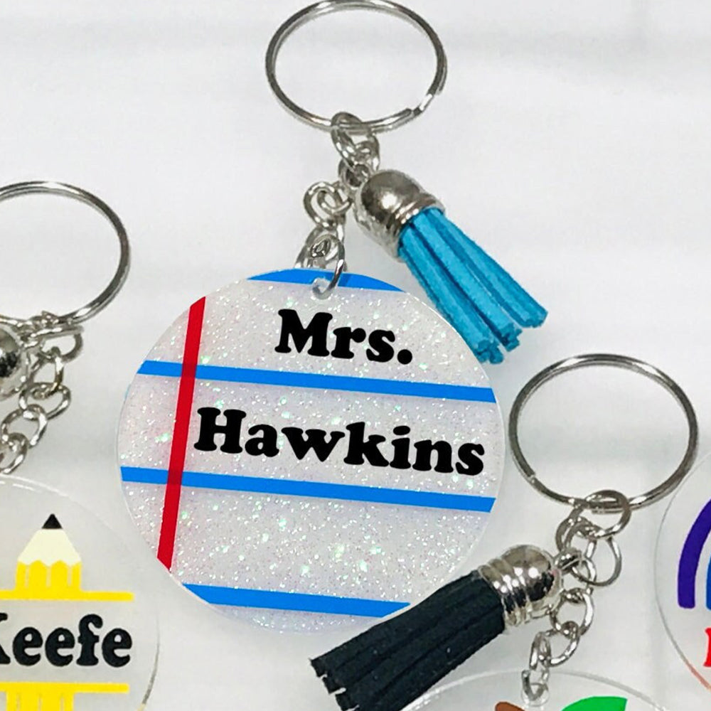 Acrylic with Tassel-Teacher Appreciation, Custom Keychain for Teacher