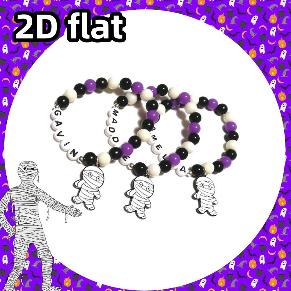 Personalized Halloween Mummy Charm Bracelet