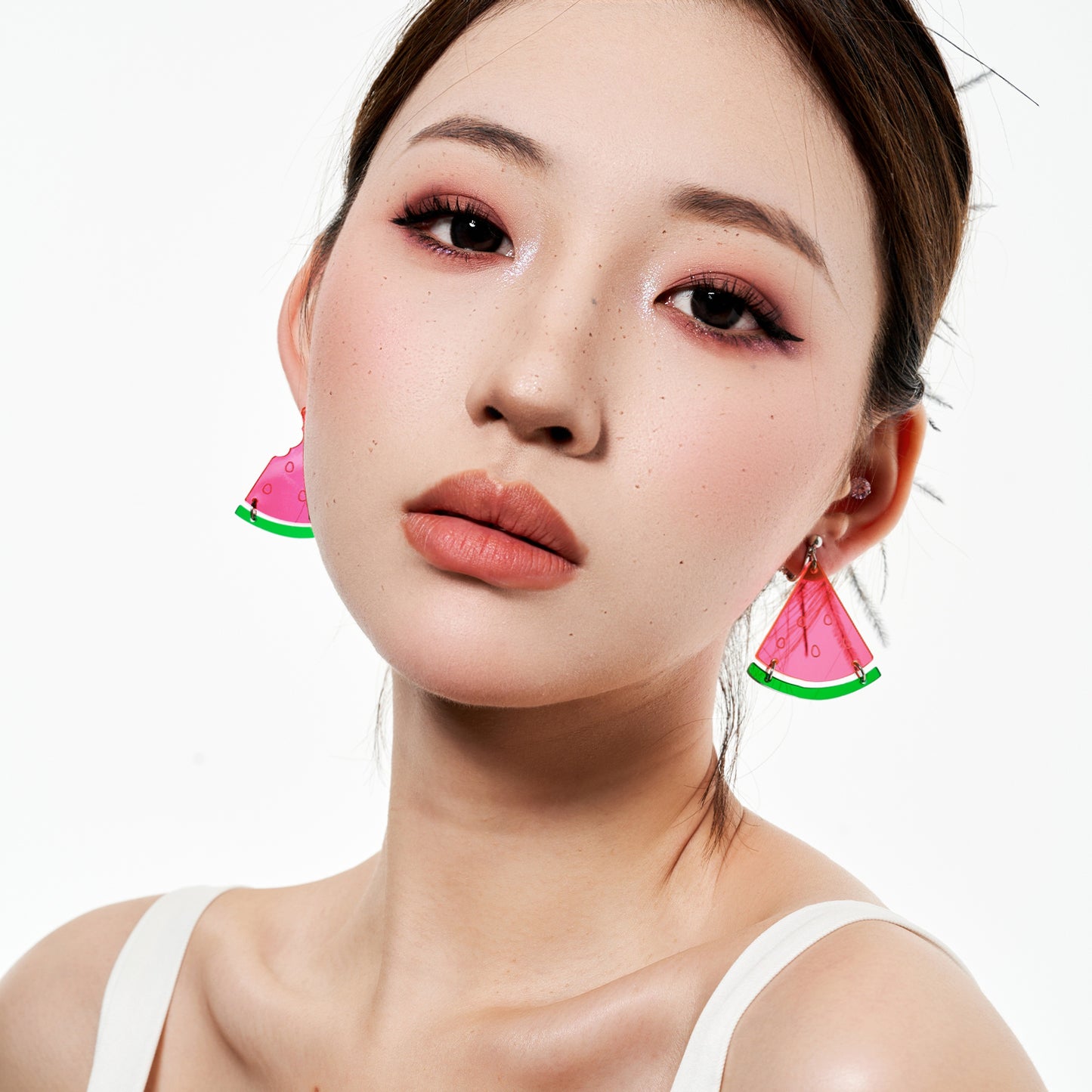 Clear Watermelon Drop Ear Clip/Earrings