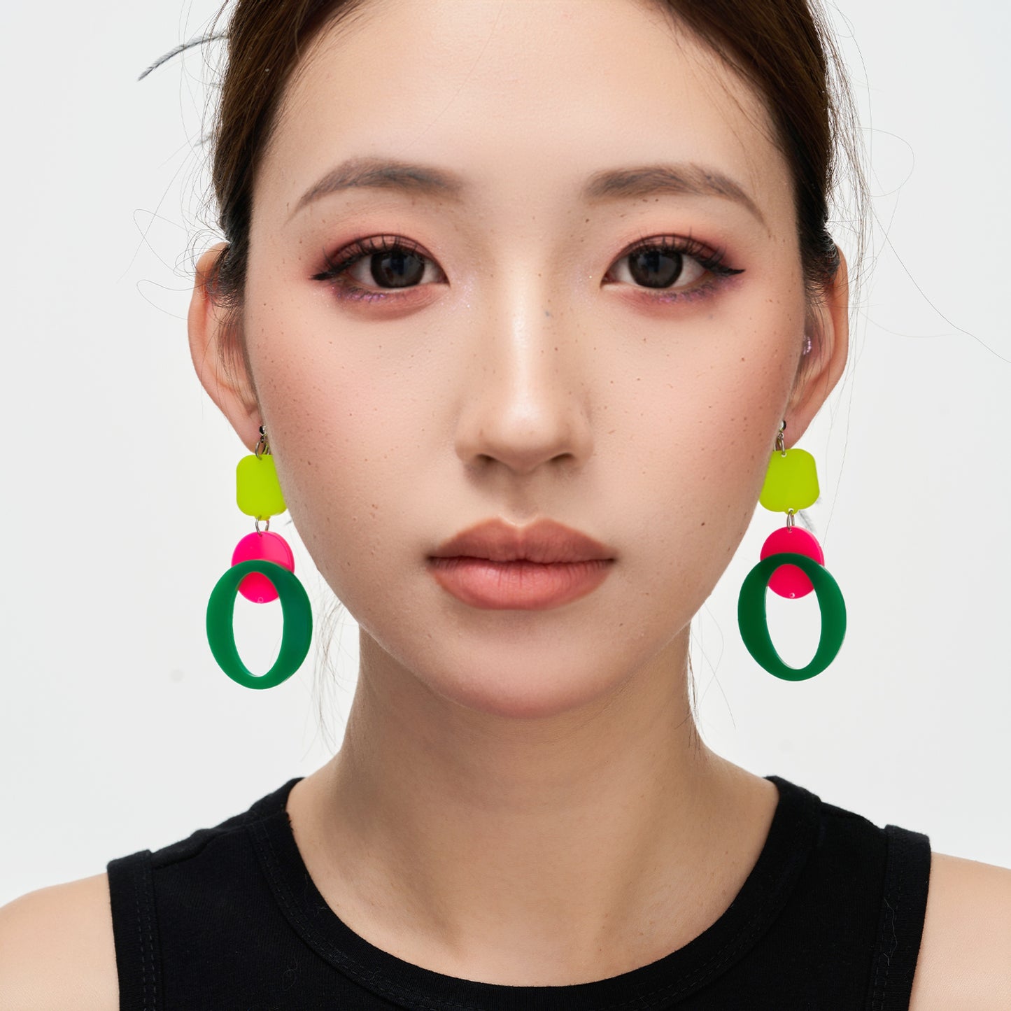 Geometric Statement Hoop Dangle Ear Clip/Earrings