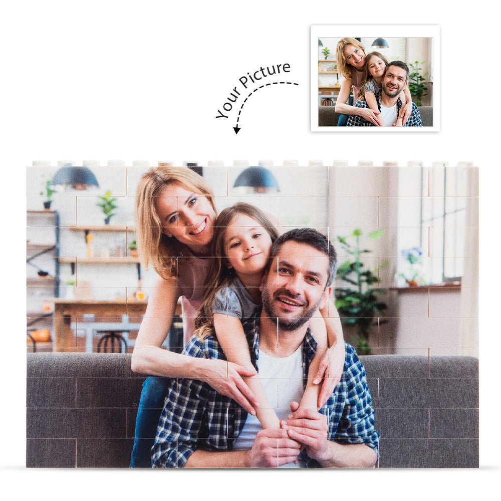Personalized Customized Photo Rectangle Building Block, Puzzle Picture Building Block, Horizontal Design