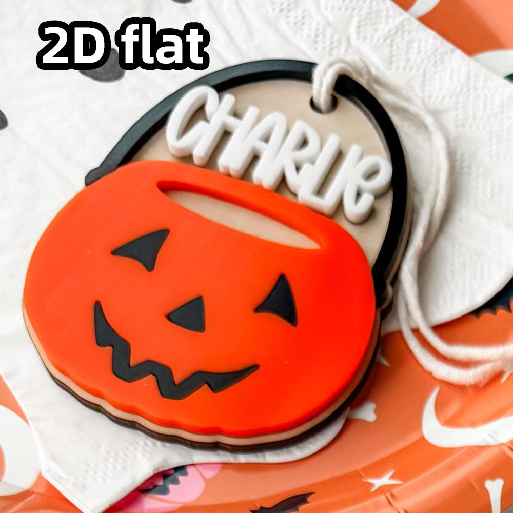 Personalized Halloween Acrylic Pumpkin Name Tags