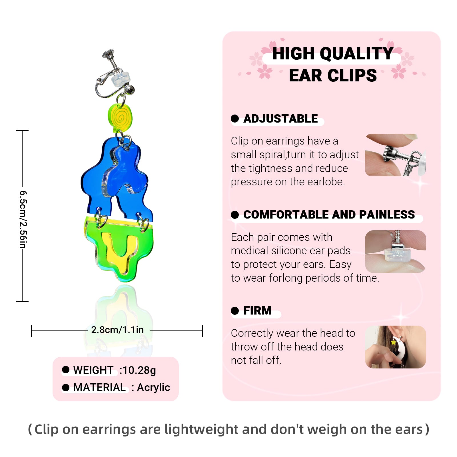 Colorful Ocean Dangle Ear Clip/Earrings