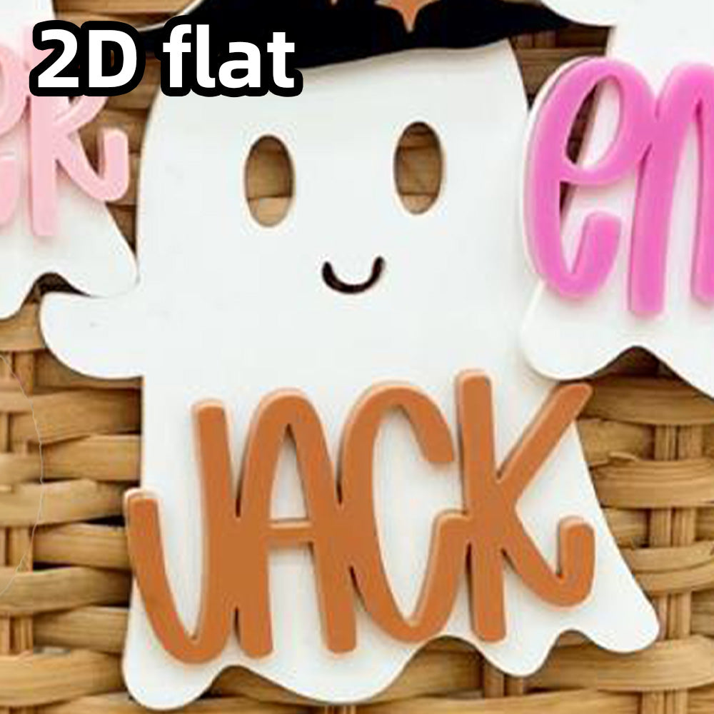 Personalized Witch Ghost Halloween Tag