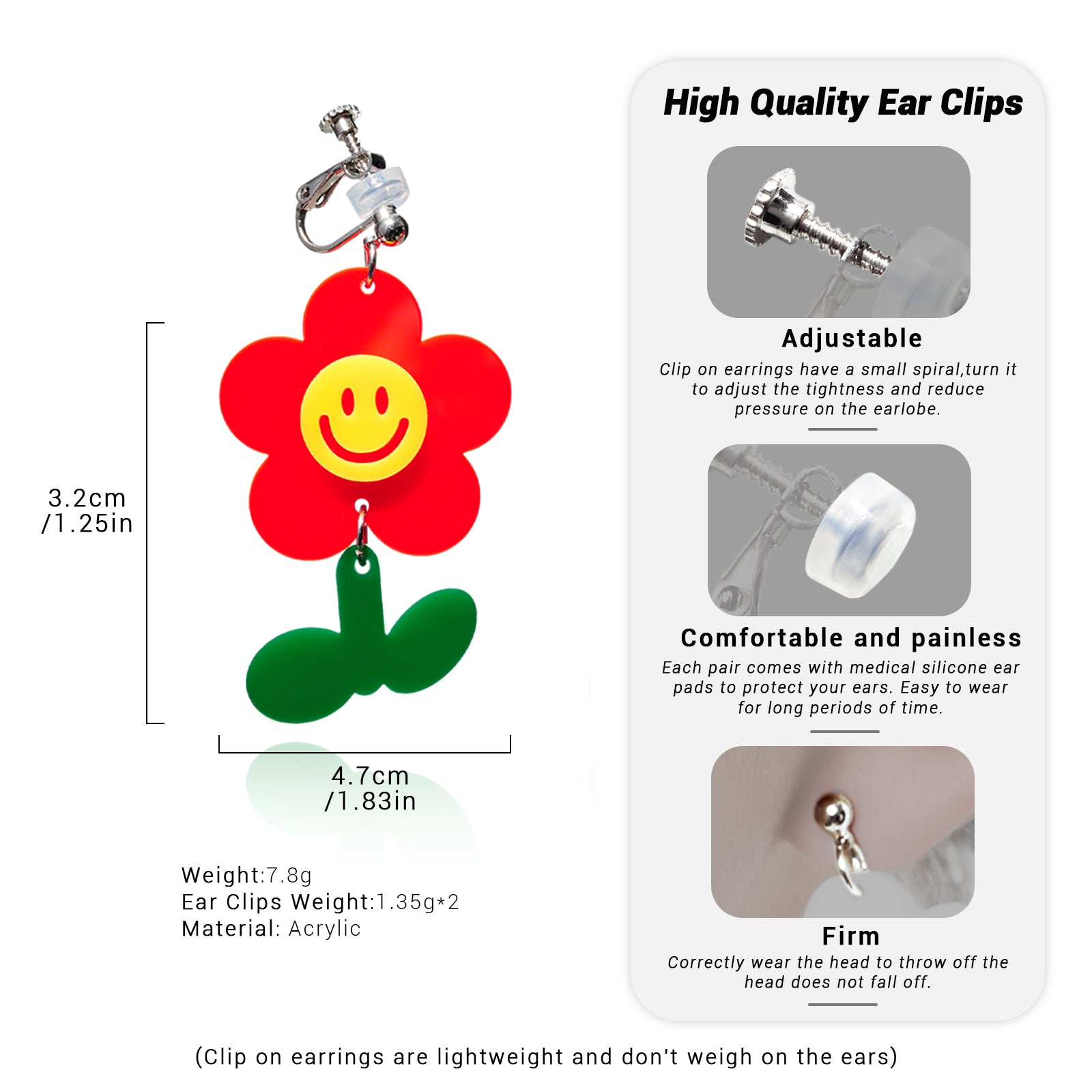 Cheerful Flower Ear Clip/Earrings