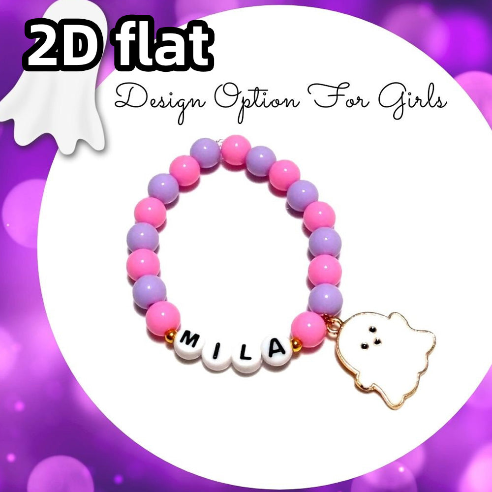 Personalized Halloween Ghost Charm Bracelet