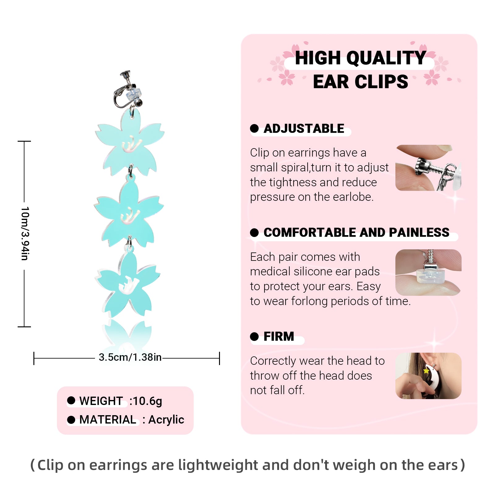 Triple Blossom Ear Clip/Earrings