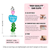 Clear Plant Dangle Ear Clip/Earrings