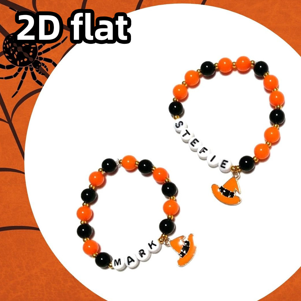 Personalized Halloween Witch Hat Charm Bracelet Spook tacular Accessory
