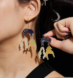 Halloween Witch Hairstyle Luminous Earrings/Ear Clip