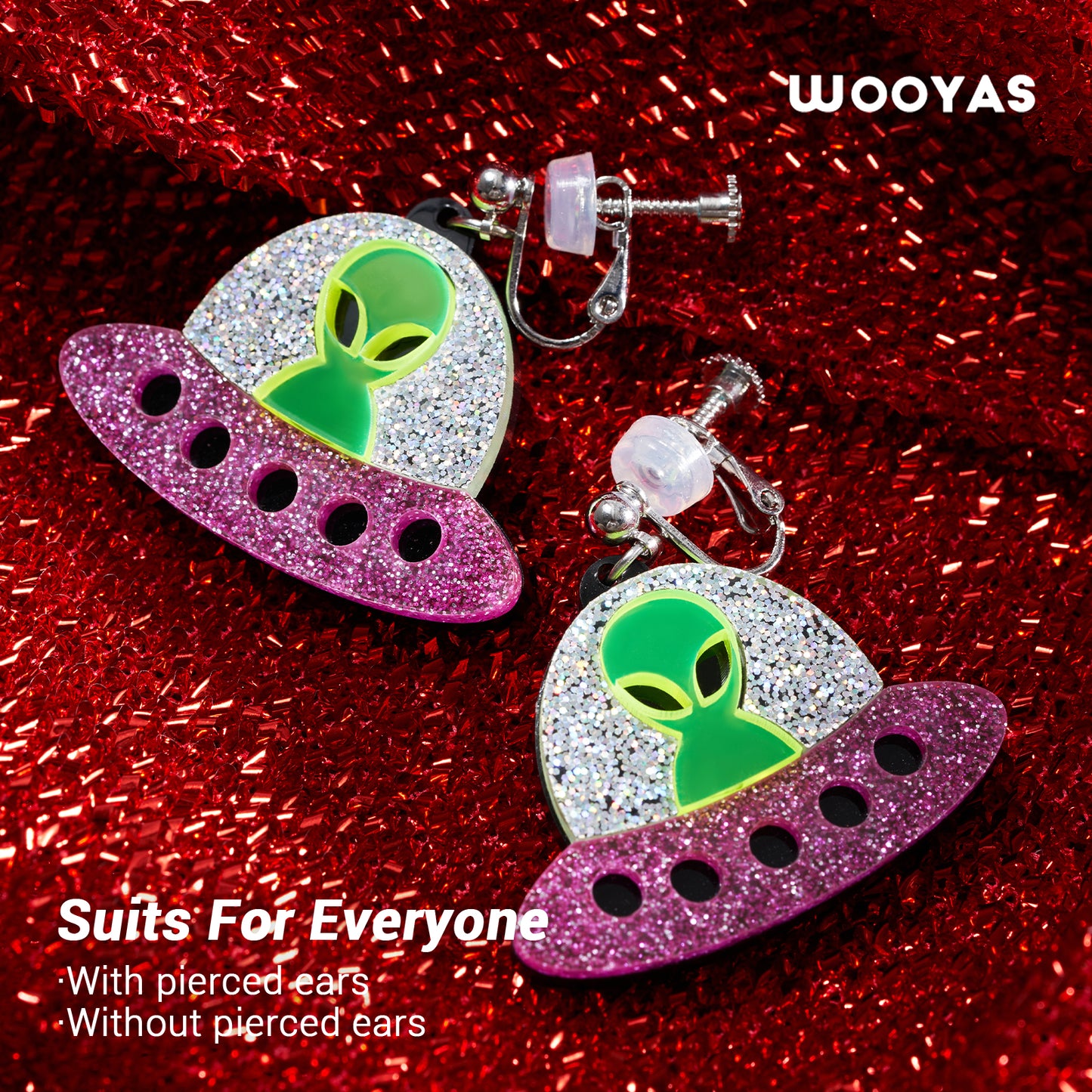 Alien & UFO Ear Clip/Earrings