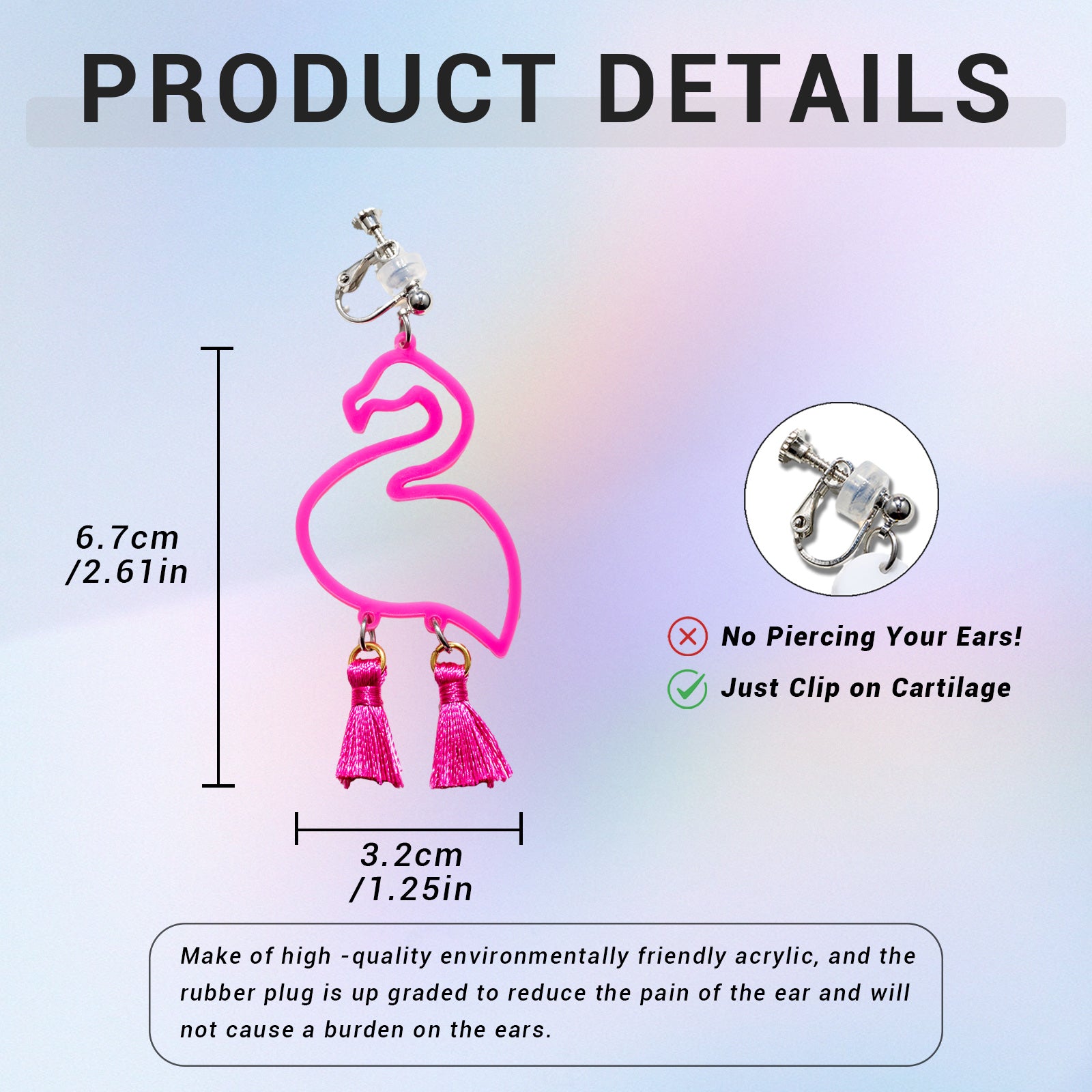 Pink Flamingo Ear Clip/Earrings