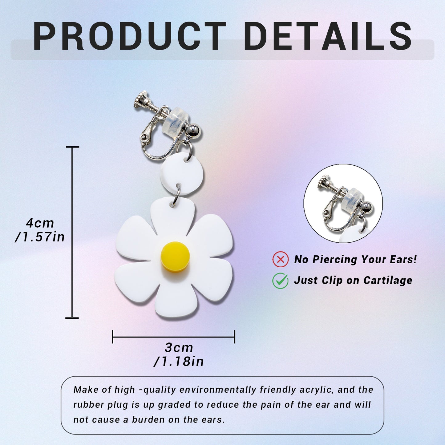 Small Daisy Drops Ear Clip/Earrings