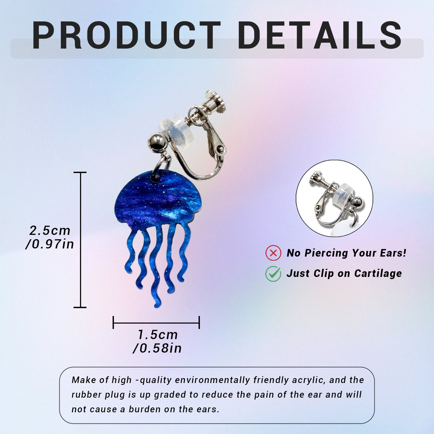 Marching Jellyfish Ear Clip/Earrings