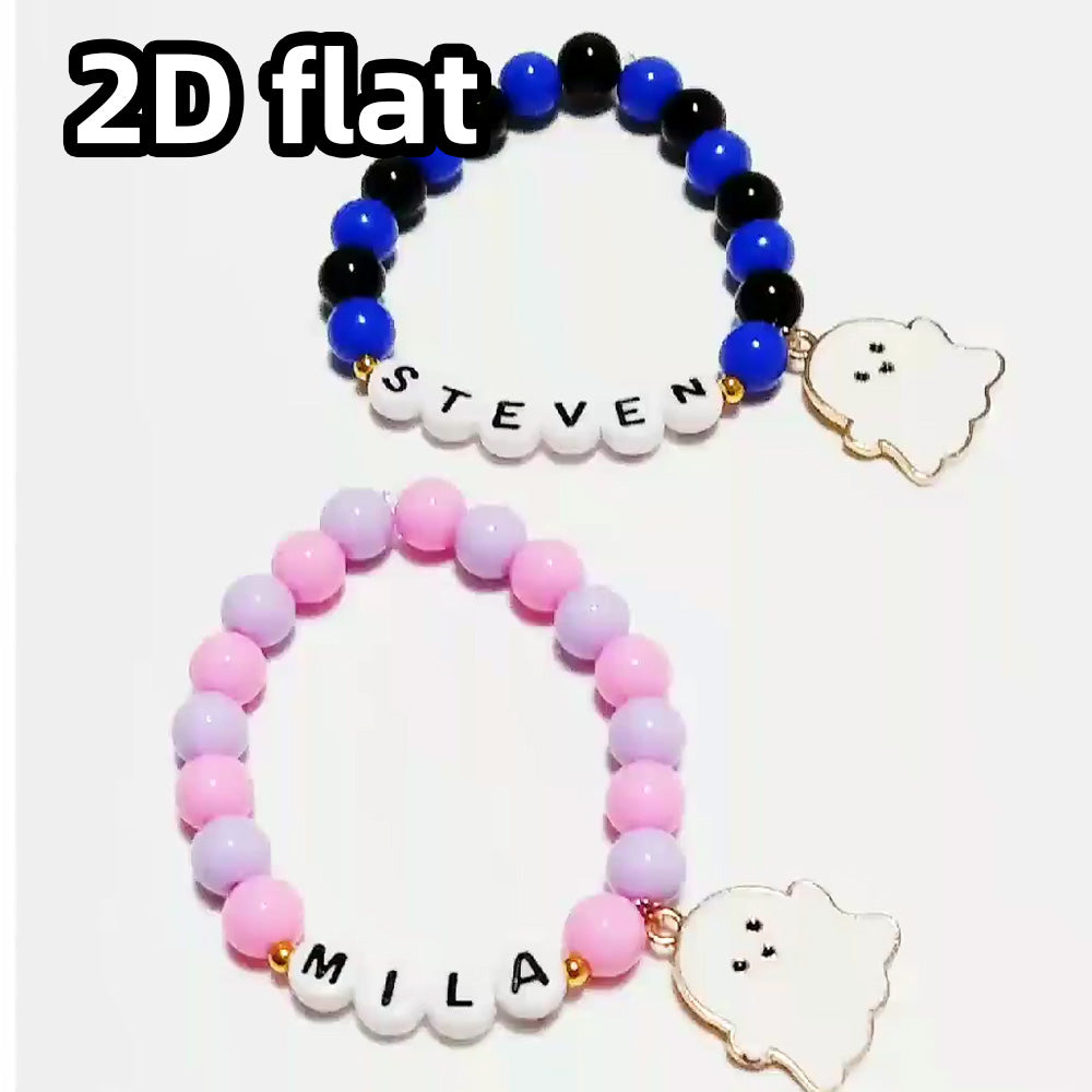 Personalized Halloween Ghost Charm Bracelet