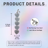 Silver Glitter Heart Ear Clip/Earrings