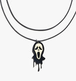 Halloween Scream Ghost Earrings & Necklace Set