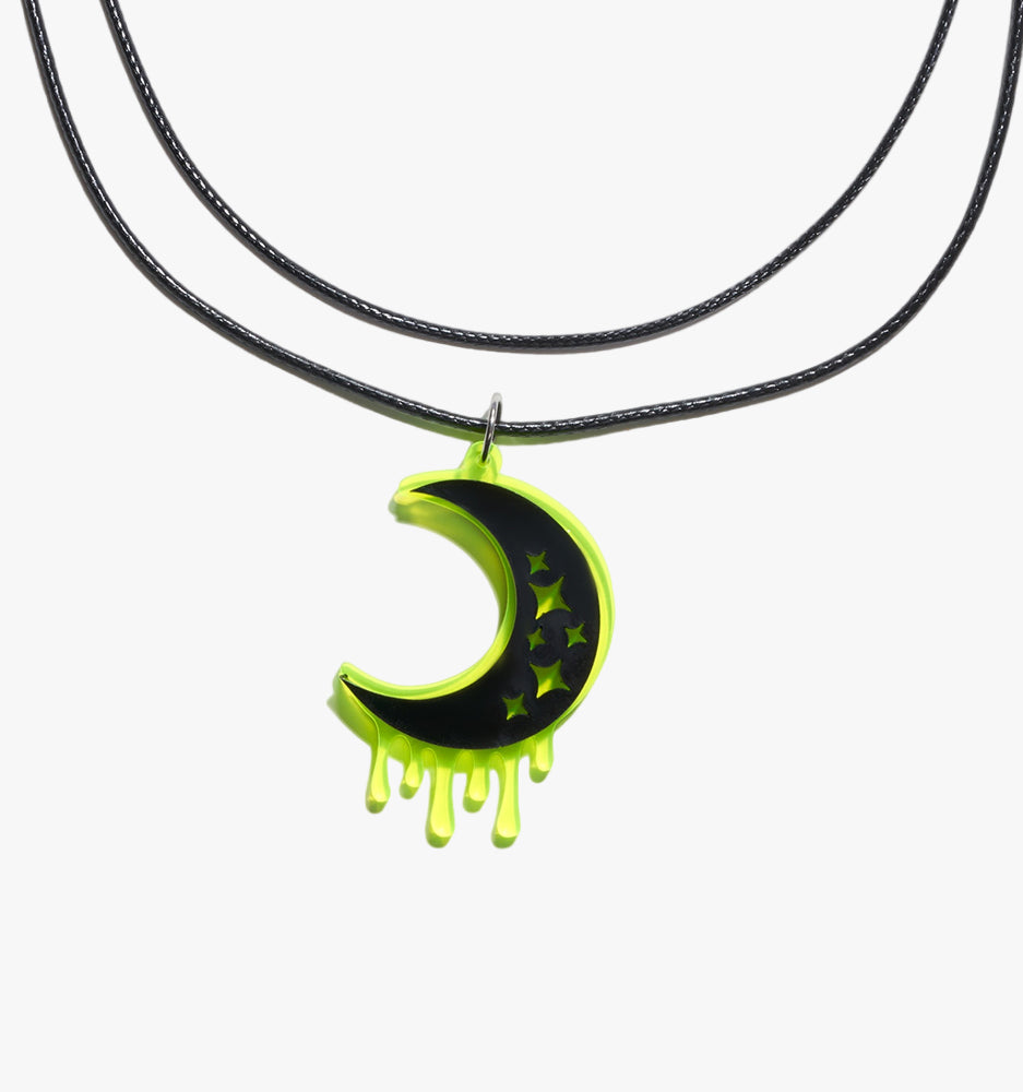 Halloween Neon Moon Earrings & Necklace Set