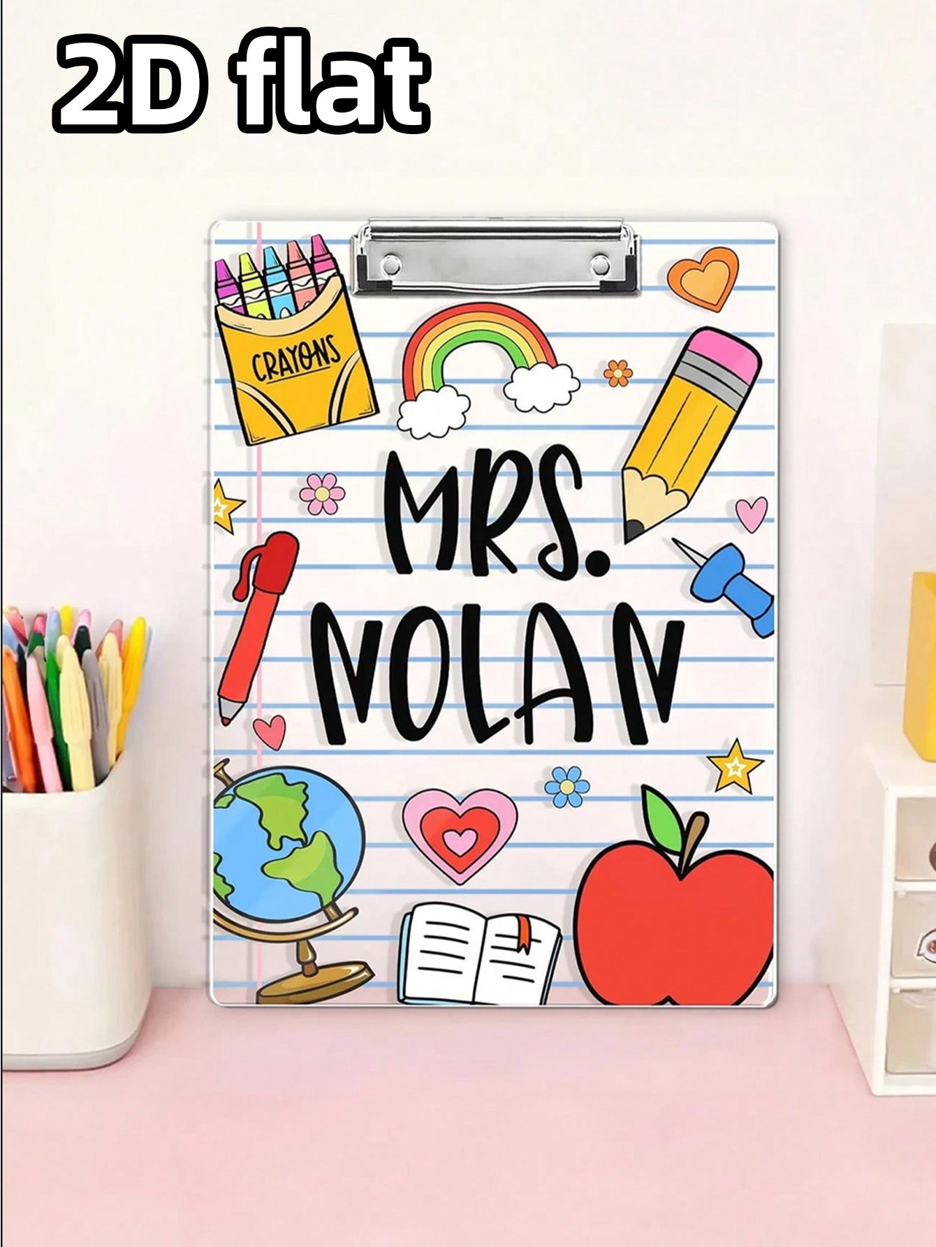 Customized Acrylic Clipboard With The Teacher's Name