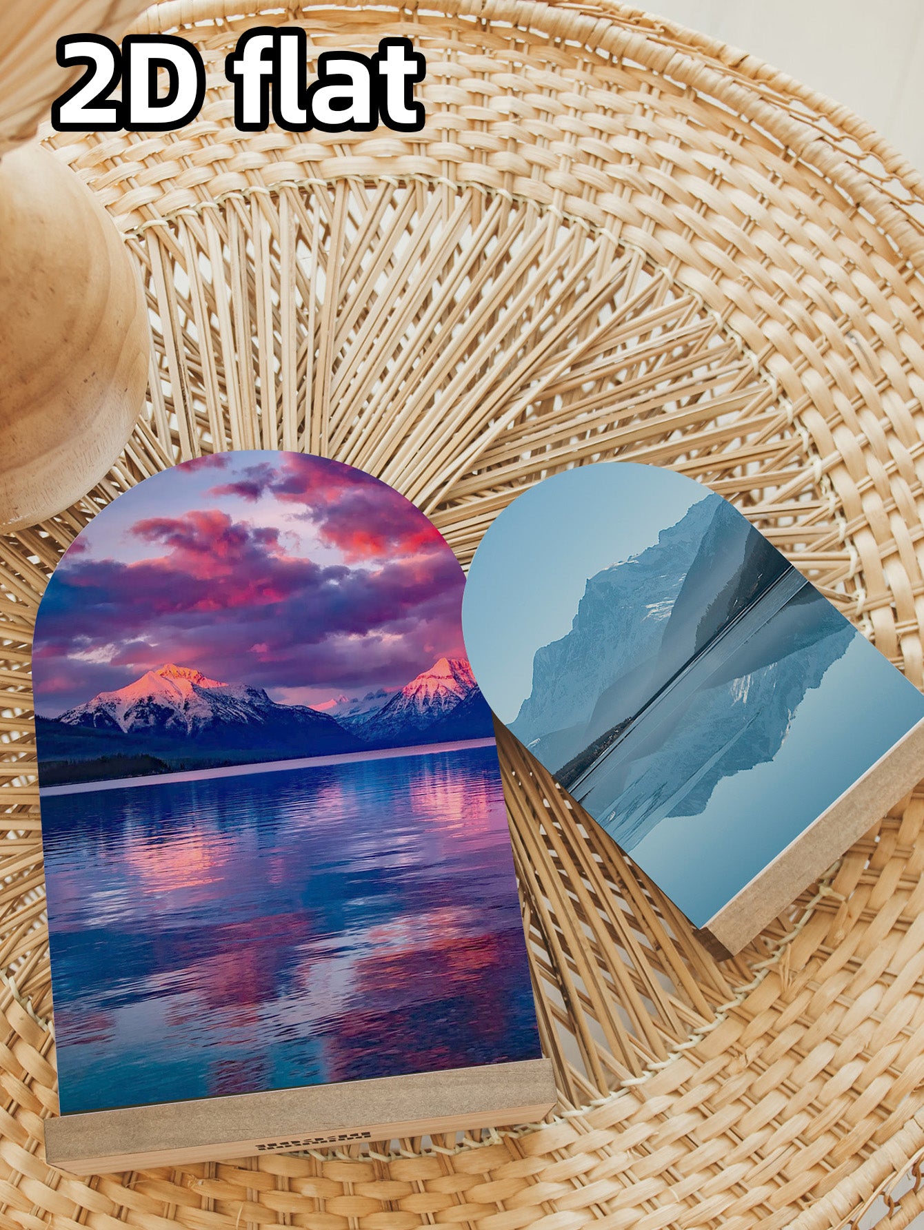 Arch Photo Print With Wooden Base, Boho Arch Design