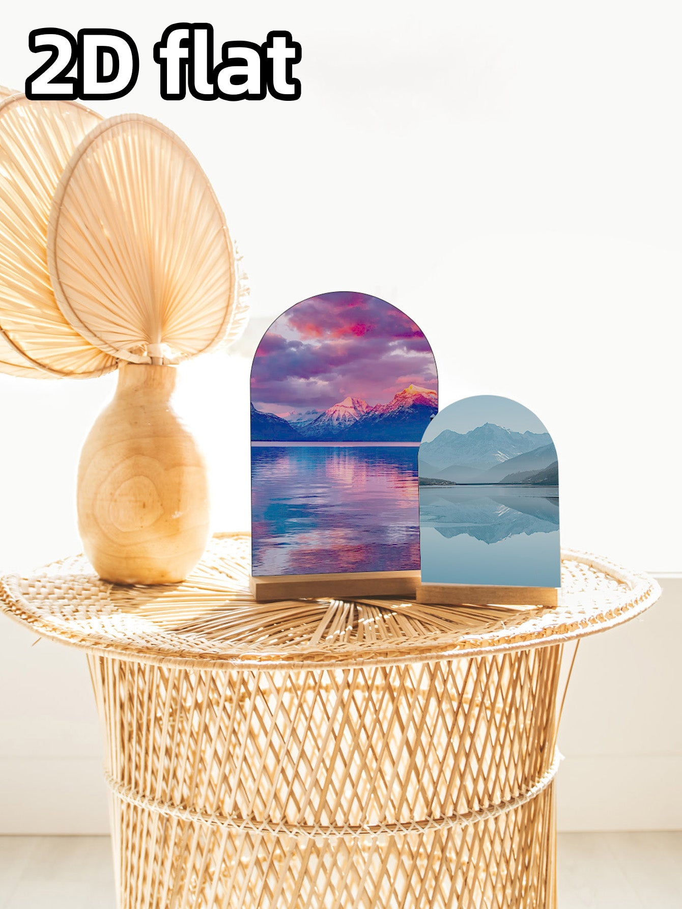 Arch Photo Print With Wooden Base, Boho Arch Design