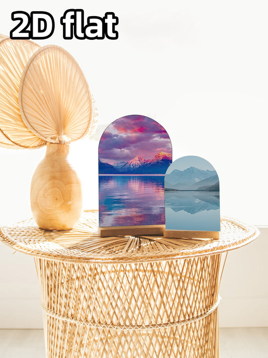 Arch Photo Print With Wooden Base, Boho Arch Design