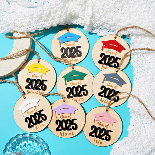 Class of 2025 Wooden Grad Pendant - Graduation Gift