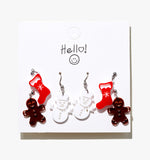 Christmas Cartoon Carnival Earrings Set (3 Pairs)