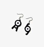 Abstract Art Black Symbol Dangle/Ear Clip