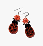 Ladybug Drop Earrings/Ear Clip