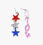 Independence Day Number Dangle/Ear Clip