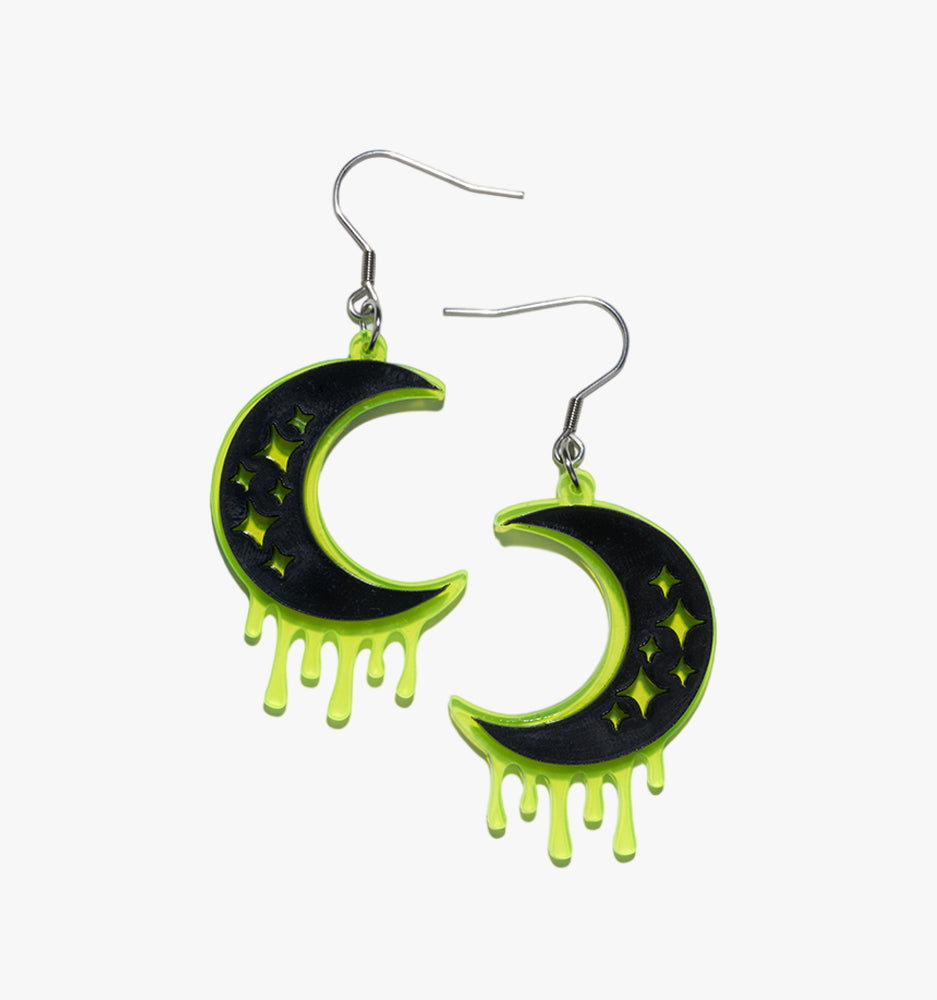 Halloween Neon Moon Earrings & Necklace Set