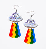 Novelty UFO Rainbow Ear Clip/Earrings