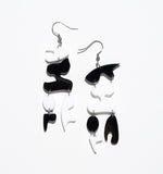 Lrregular Black & White Earrings/Ear Clip