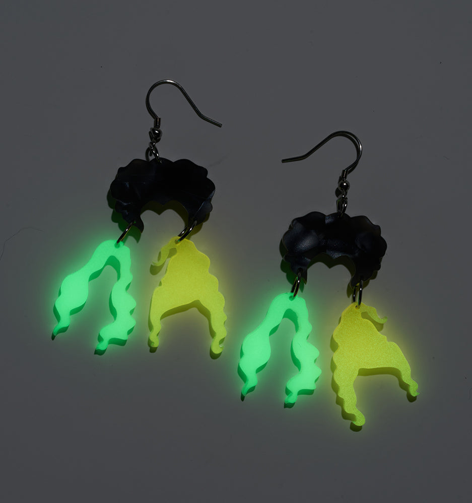 Halloween Witch Hairstyle Luminous Earrings/Ear Clip