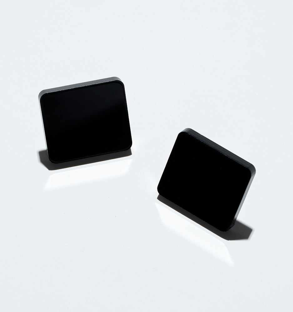 Black Square Earrings/Ear Clip