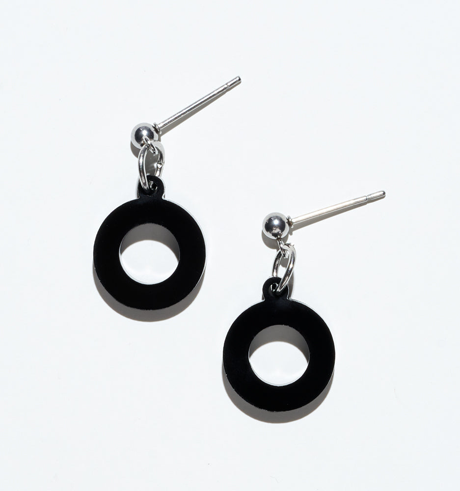 Black Hoop Earrings/Ear Clip