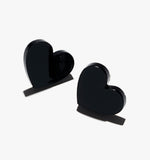Small Black Heart Studs/Ear Clip