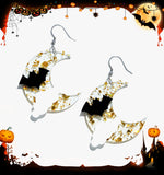 Halloween Glitter Moon Earrings/Ear Clip