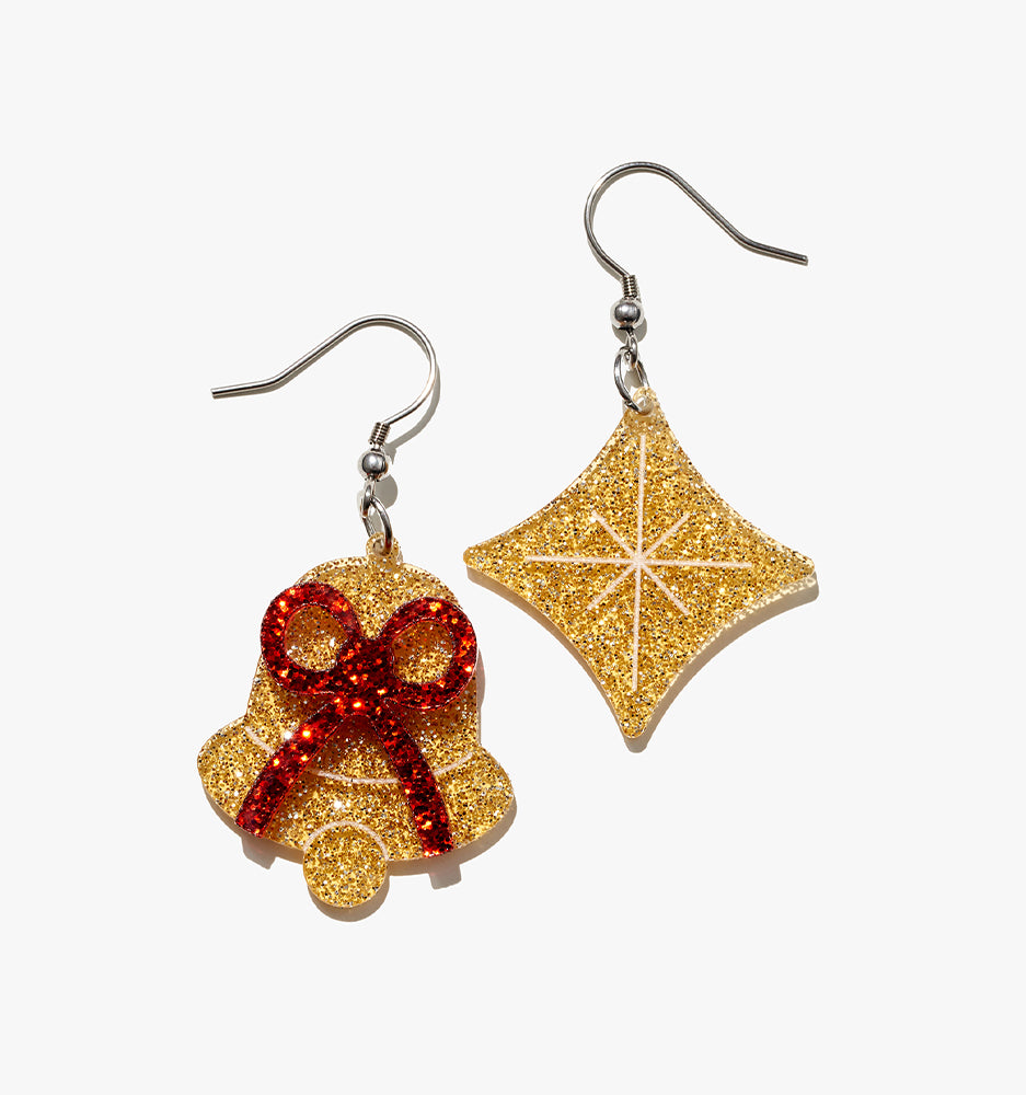 Christmas Golden Bell Earrings/Ear Clip