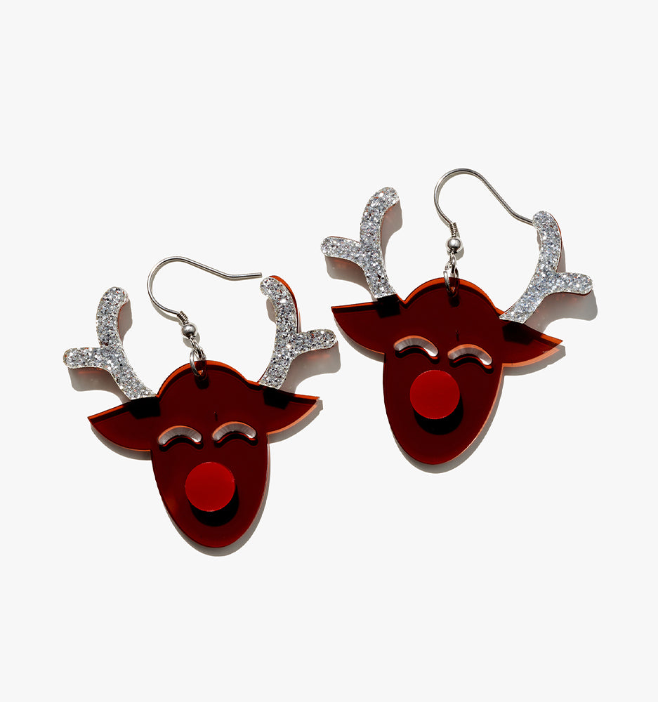 Christmas Elk Earrings/Ear Clip